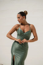 Zaira™ | Vestido Gala Escote Cruzado y Espalda Cordón