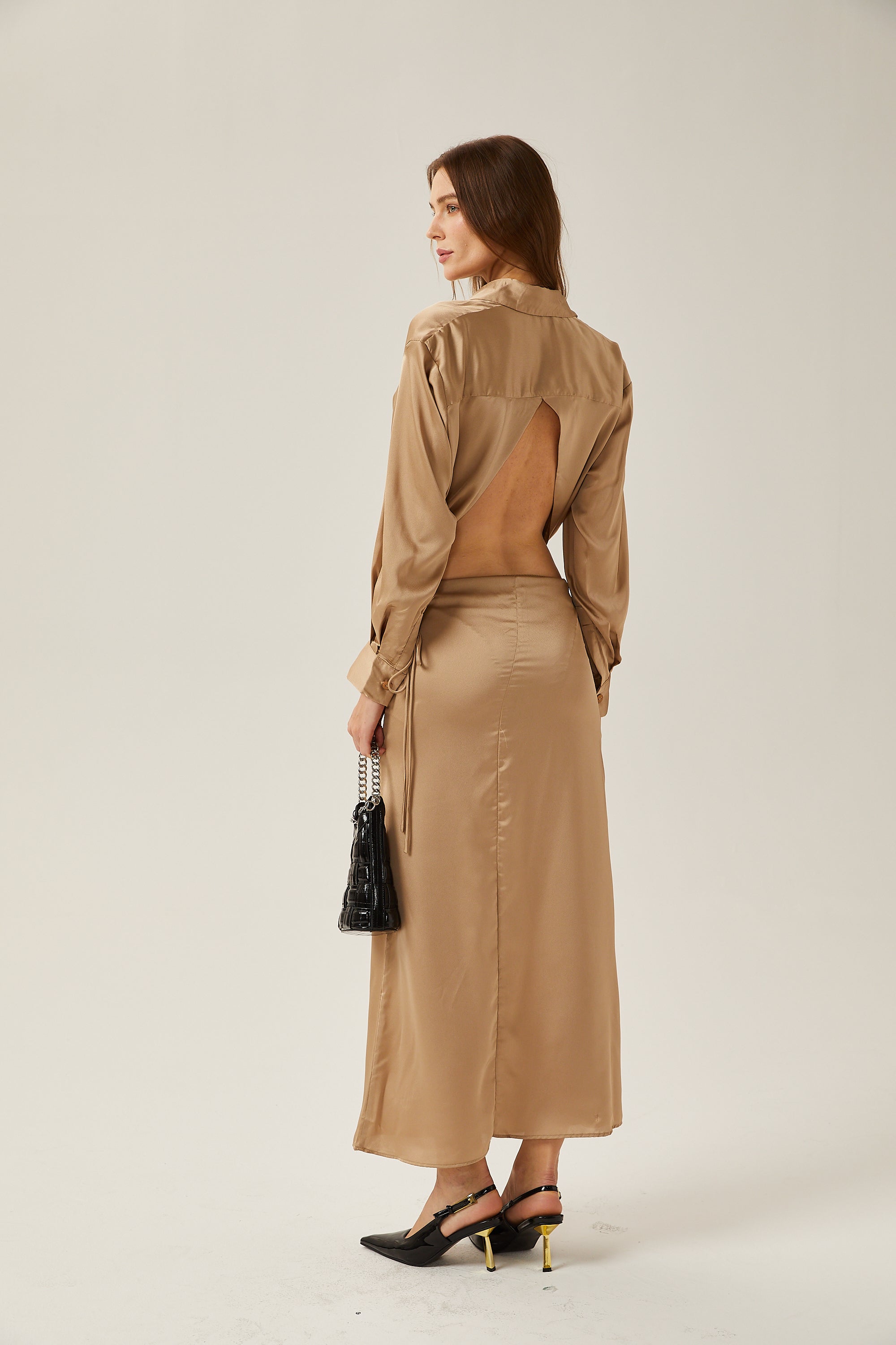 Luminara | Conjunto de Seda con Drapeado Escultural