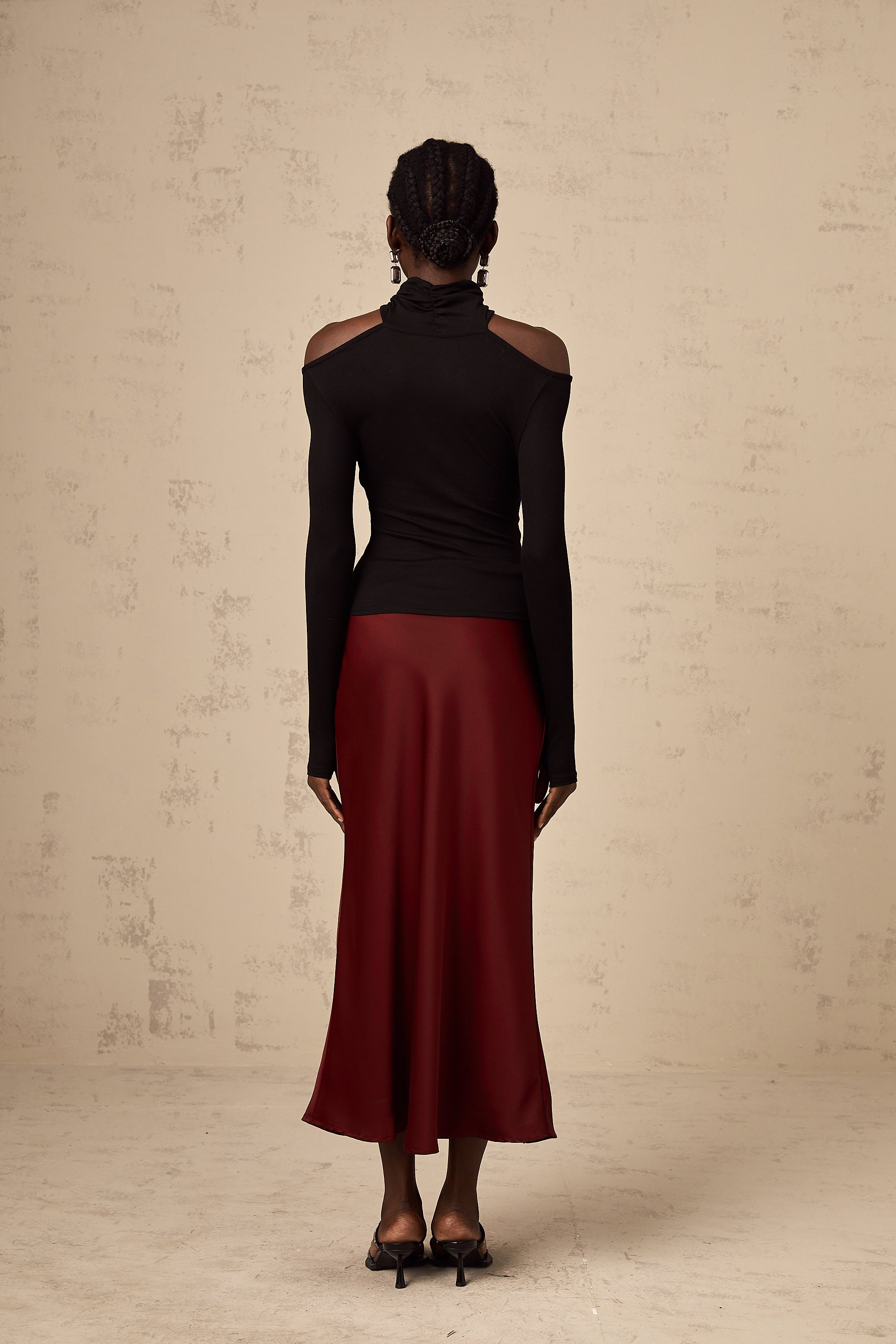 Luzia | Falda Midi Caída Satinada