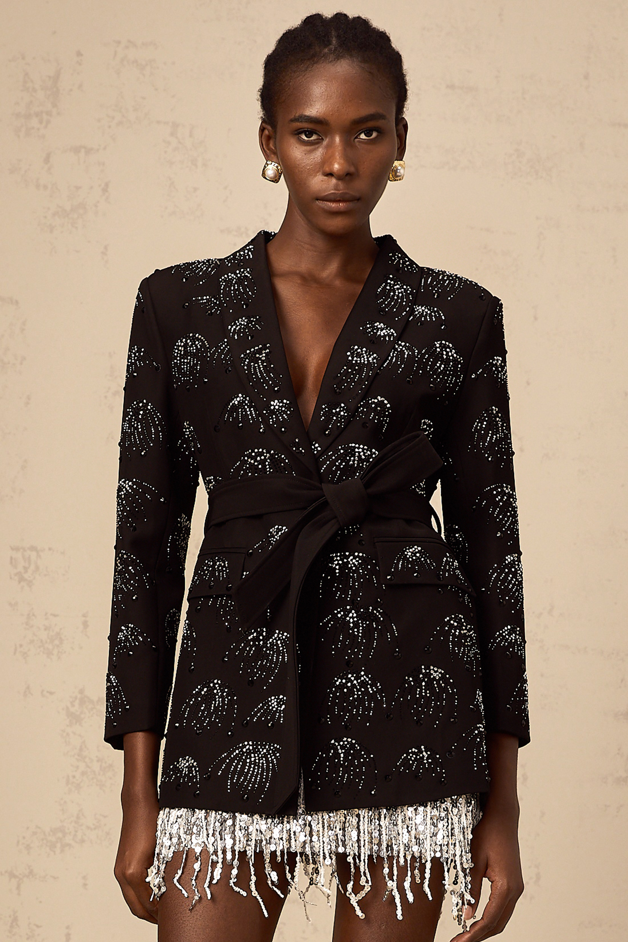 Alborada | Blazer Bordado con Flecos de Cristal