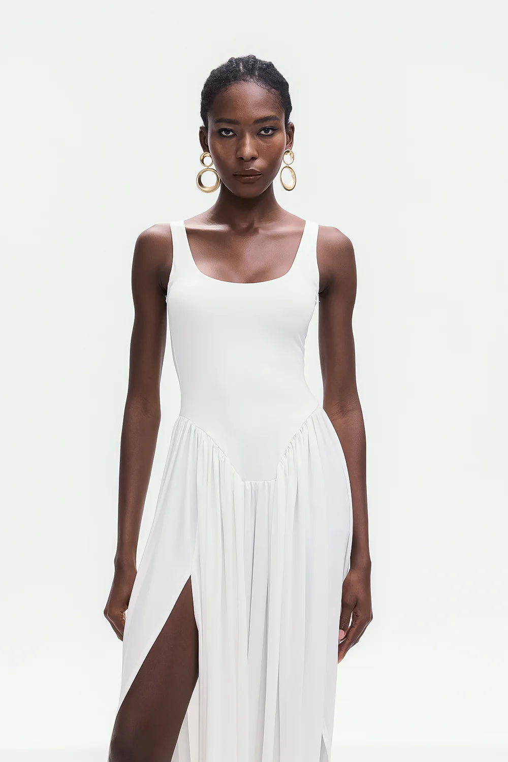 Éleonore | Vestido Largo con Saia Esculpida y Abertura Lateral